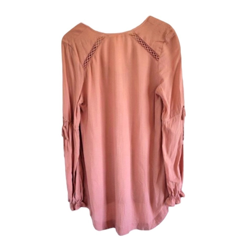 FREE PEOPLE Boho Dusty Rose Top Peasant Blouse Size XS - Picture 3 of 8